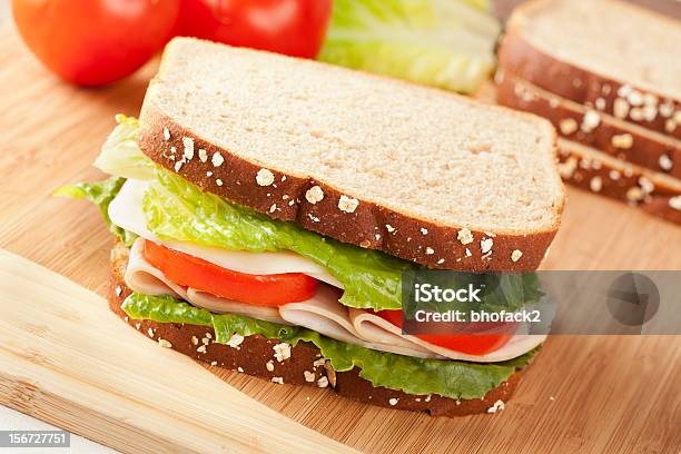 Fresh Homemade Turkey Sandwich Stock Photo - Download Image Now - Bread, Cereal Plant, Cheese