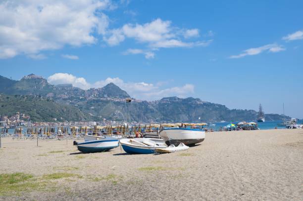 istock Sandy beach in Giardini Naxos, Sicily 1567285666