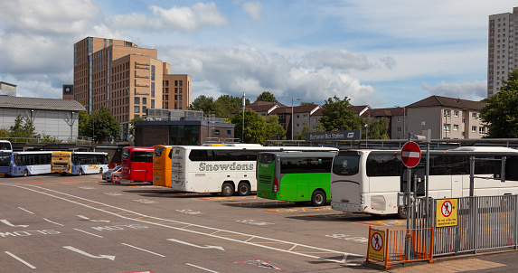 White green bus of Arriva between Rotterdam and Gouda in NIeuwerkerk in the Netherlands