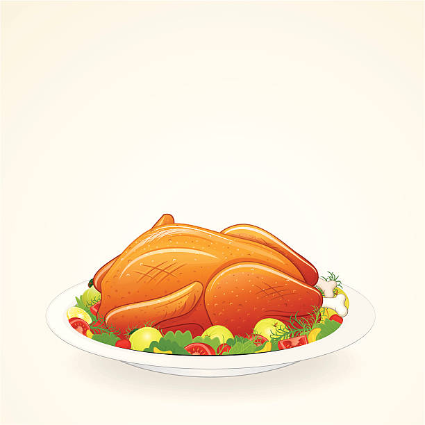 ローストターキーのディナー - turkey thanksgiving dinner roast turkey点のイラスト素材／クリップアート素材／マンガ素材／アイコン素材