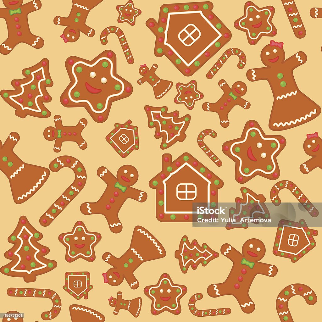 Goingerbread Background Seamless Vector Background With Gingerbread Figures Stock Illustration ...