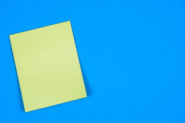 Sticky yellow notes. Post note paper stock photo
