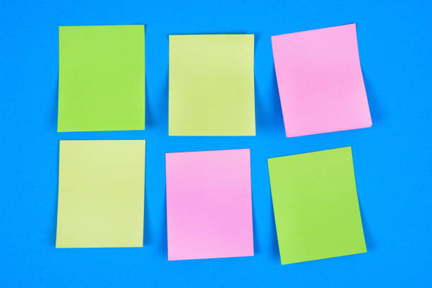 Sticky colored notes. Post note paper stock photo