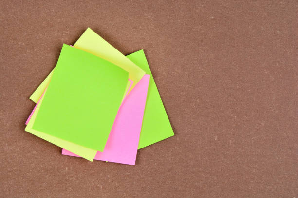 Photo of various colorful papers with space for text stock photo
