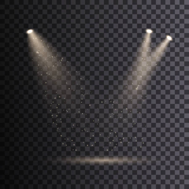 Stage spotlight, bright light source, concert lighting. Spotlight for concert lighting. Stage spotlight, bright light source, concert lighting. Spotlight for concert lighting. spectrum field stock illustrations