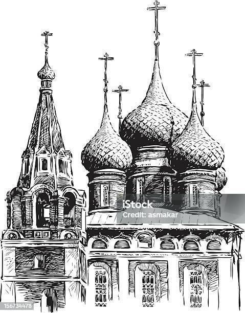 Vetores de Catedral De Yaroslavl Rússia e mais imagens de Antigo - Antigo, Arcaico, Arco - Característica arquitetônica