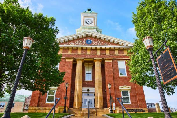 istock Courthouse for Knox County old brick building with pillars main entrance 1567349717