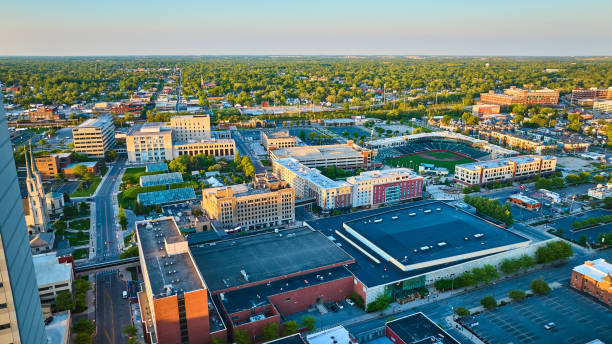 istock Downtown aerial Fort Wayne Parkview Field baseball diamond botanical conservatory architecture 1567367278