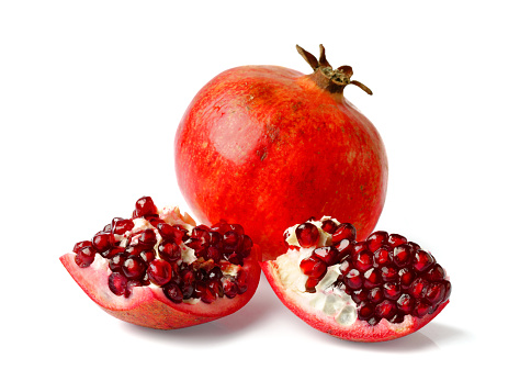 Pomegrandes on white background