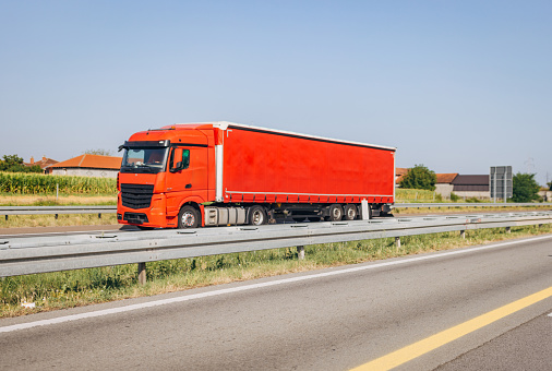 Cars and trucks on highway