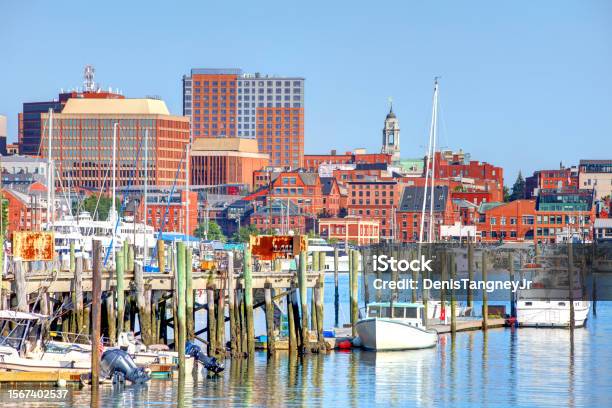 Portland Maine Stock Photo - Download Image Now - Cityscape, Color Image, Commercial Dock