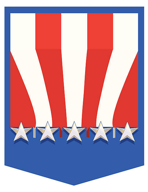 american five star badge - ian stock illustrations