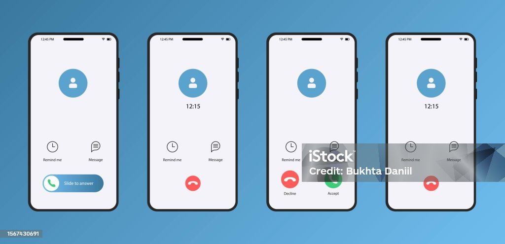 Calling Simple The Appearance Of A Phone Call Two Different Options Template For ...