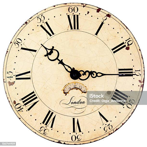 Alte Uhr Stockfoto und mehr Bilder von Altertümlich - Altertümlich, Römische Zahl, Uhr
