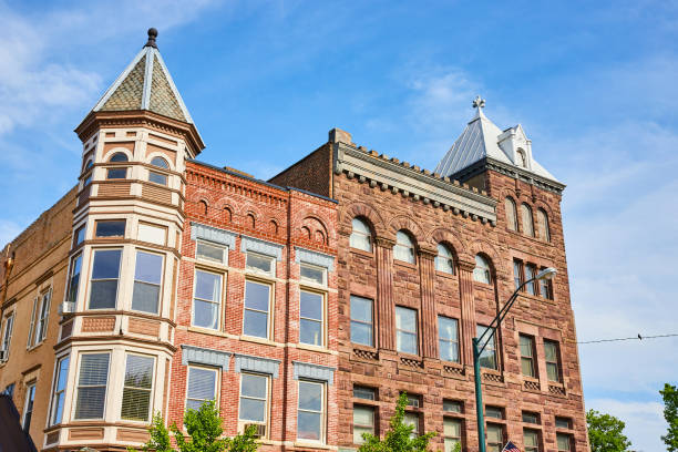 istock Public Square fancy brick buildings adjoined in Mount Vernon Ohio downtown 1567452468