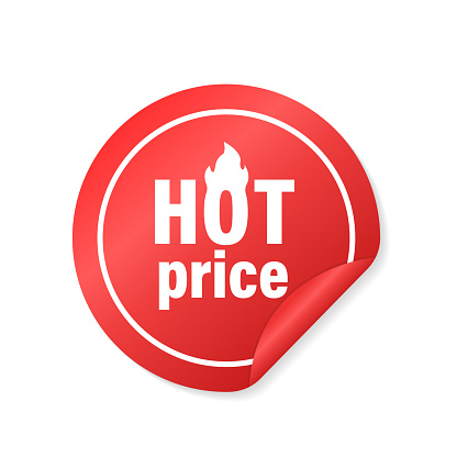 Hot price stickers. Isolated on white background. Vector illustration