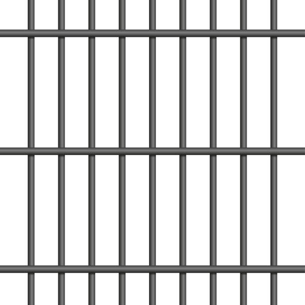 istock Prison bars. Realistic vertical and horizontal metal jail bars, iron grid mesh of crossed rods, gaol lattice from pipes for arrest and punishment of criminals in jailhouse. Vector illustration 1567478770