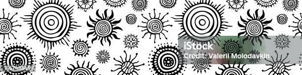 Sun Cultural Pattern Ethnic Background Sun Symbols Seamless Pattern Stock Illustration ...