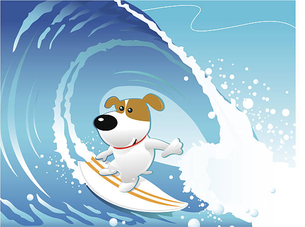 Surf con sobras del restaurante - ilustración de arte vectorial