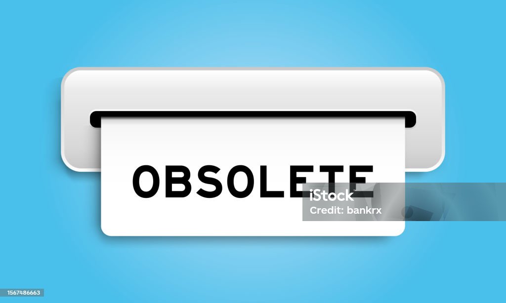 Obsolete Visual Word White Coupon Banner With Word Obsolete From Machine On Blue Color ...