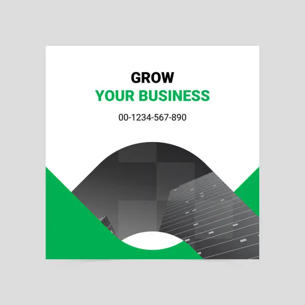 Vector illustration of Green modern grow your business social media cover template