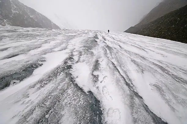 Man climbering in Altay mountains, Russia.