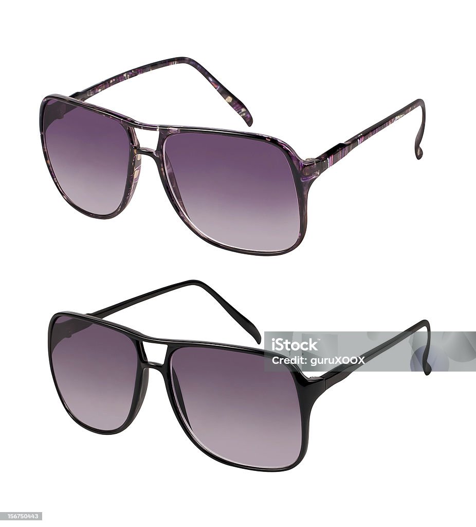 Pair of sunglasses in different colors Pair of sunglasses in different colors isolated on white Black Color Stock Photo