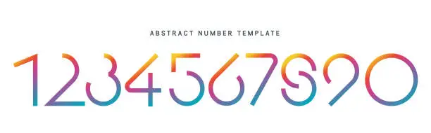 Vector illustration of Abstract numbers template. Anniversary number template isolated, anniversary icon label, anniversary symbol vector stock illustration