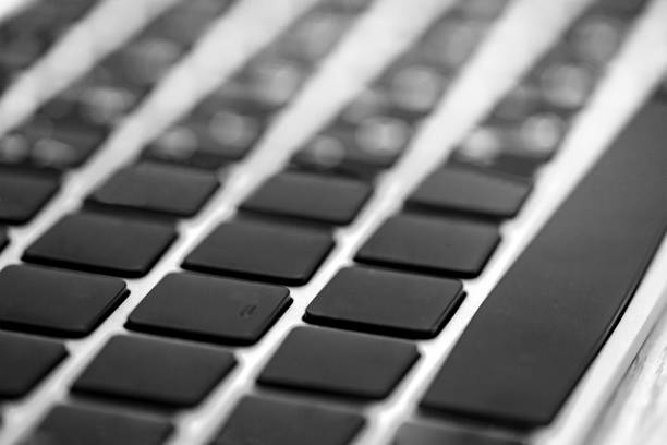 Detail of a laptop keyboard. Modern computer keyboard.