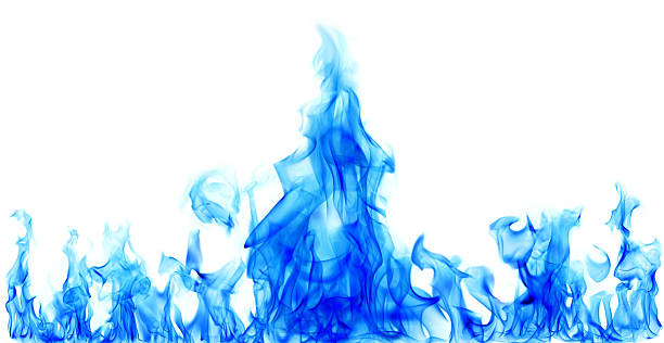 blue fire flames blue fire flames on white background blue flames stock pictures, royalty-free photos & images