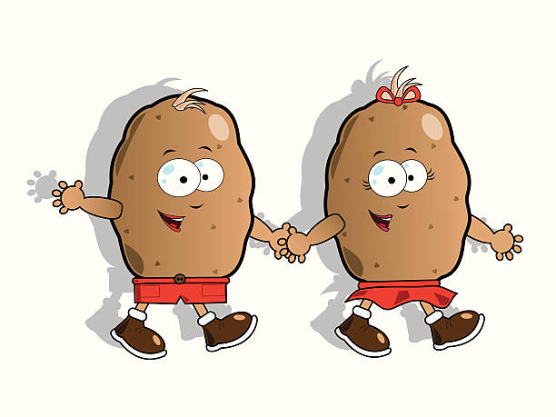 ilustrações de stock, clip art, desenhos animados e ícones de engraçado batatas - food smiling human eye facial expression
