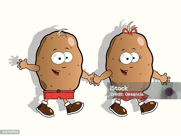 Funny Potatoes Stock Illustration - Download Image Now - Raw Potato, Girls, Boot