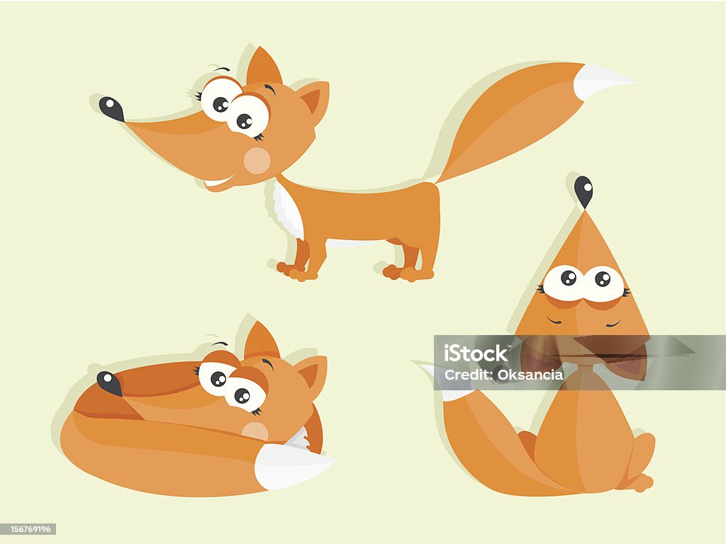 Fox jeu de caractères - clipart vectoriel de Animaux à l'état sauvage libre de droits