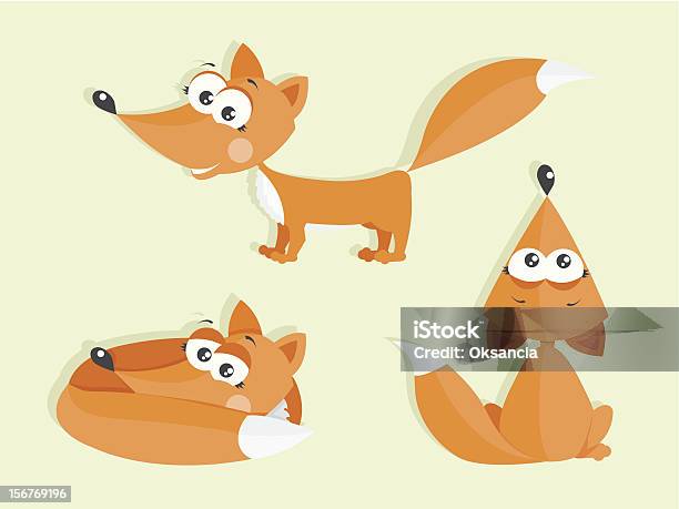 Fox Jeu De Caractères Vecteurs libres de droits et plus d'images vectorielles de Animaux à l'état sauvage - Animaux à l'état sauvage, Assis, Blanc