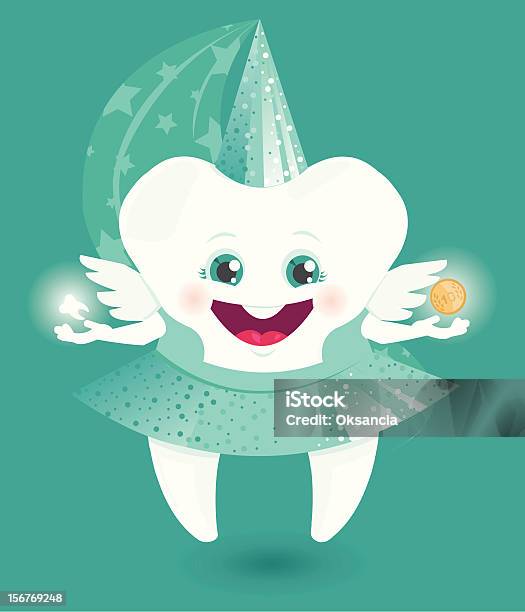 Tooth Fairy Stock Illustration - Download Image Now - Animal Body Part, Blue, Bright