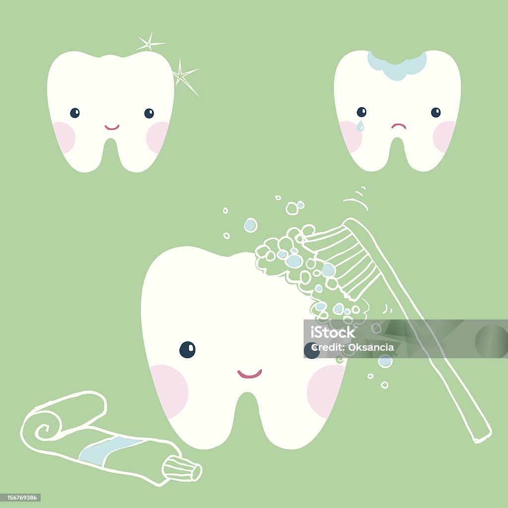 Little dientes Juego de caracteres - arte vectorial de Abstracto libre de derechos