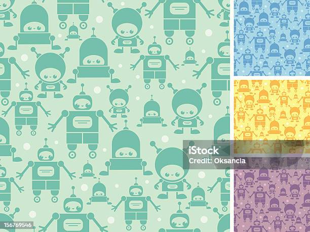 Collection Patterns Robot Group Of Robots Seamless Patterns Set Stock Illustration - Download ...