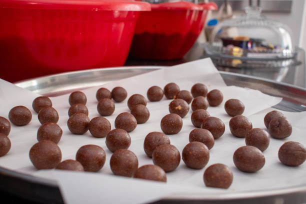 istock Process of making arabic cookies and kahk for islamic eid after ramadan 1567695559