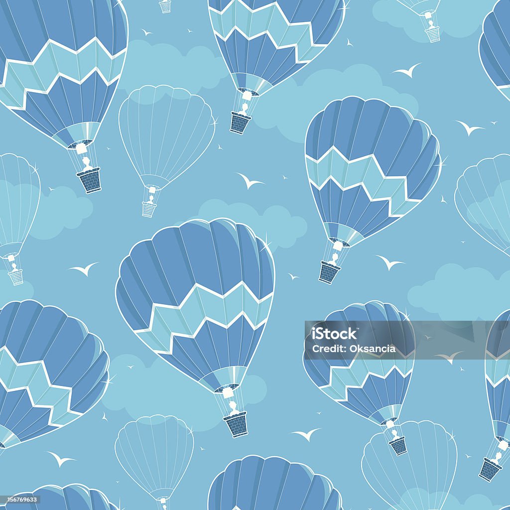 Nahtlose Muster mit Heißluftballons - Lizenzfrei Abstrakt Vektorgrafik