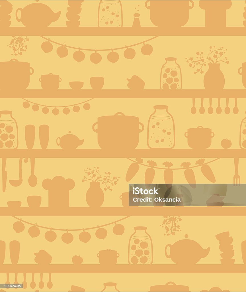 Kitchen Shelf Abstract Kitchen Shelves Seamless Pattern Stock Illustration - Download Image ...