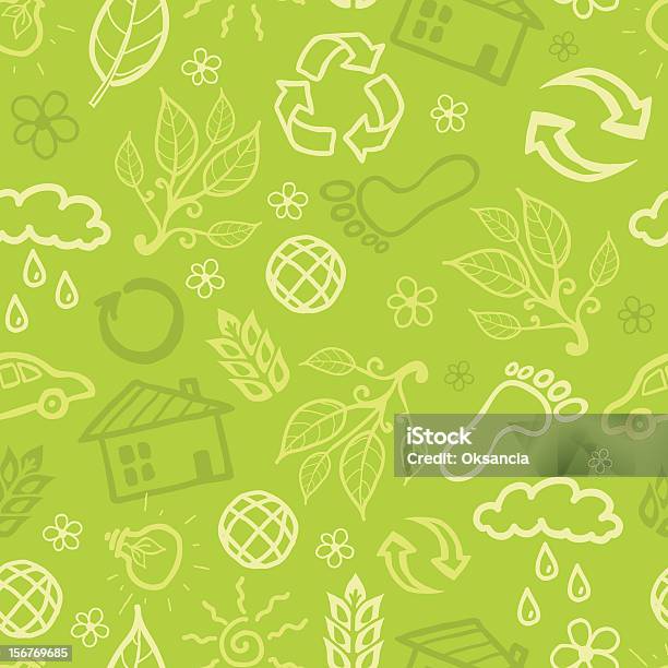 Seamless Pattern Verde Ecologico - Immagini vettoriali stock e altre immagini di Acqua - Acqua, Albero, Ambiente