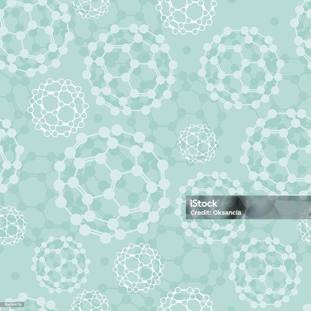 Buckyballs molecules seamless pattern Vector  seamless pattern background with fullerene buckyballs molecules seamless pattern in light blue.  Abstract stock vector