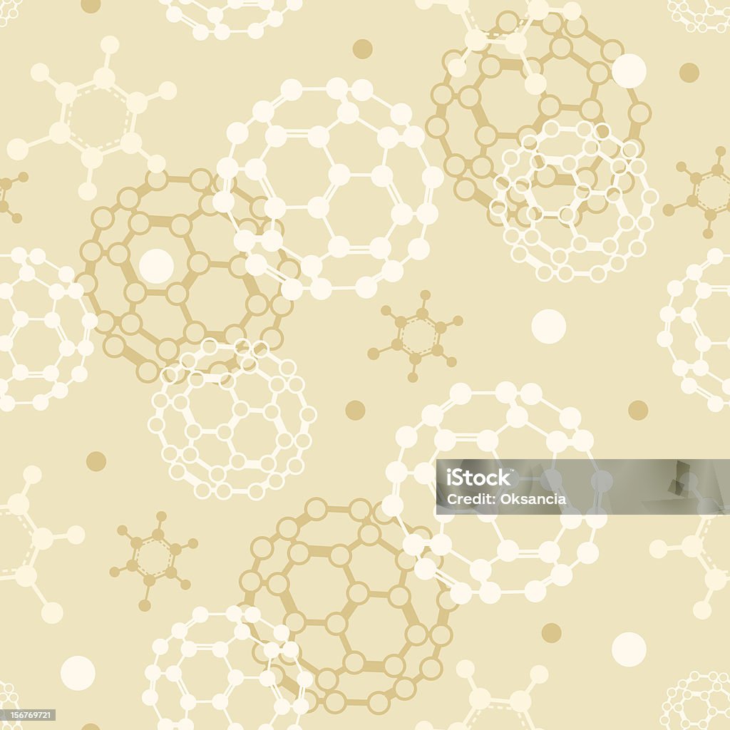 Moléculas patrón perfecto. - arte vectorial de Molécula Buckminsterfullerene libre de derechos