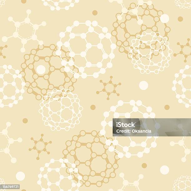 Ilustración de Moléculas Patrón Perfecto y más Vectores Libres de Derechos de Molécula Buckminsterfullerene - Molécula Buckminsterfullerene, Abstracto, Beige