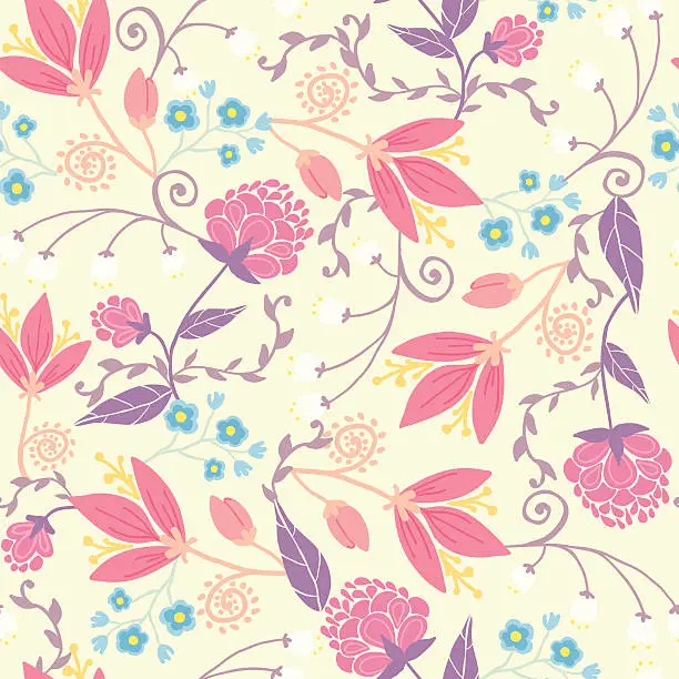 Vector illustration of Spring floral seamless pattern