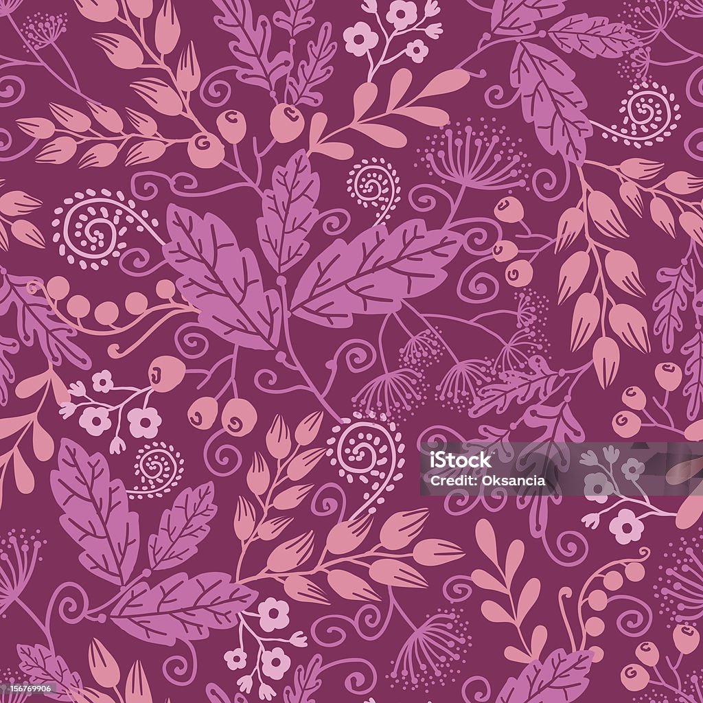 Dunkelrot mit Blumen Nahtlose Muster - Lizenzfrei Abstrakt Vektorgrafik
