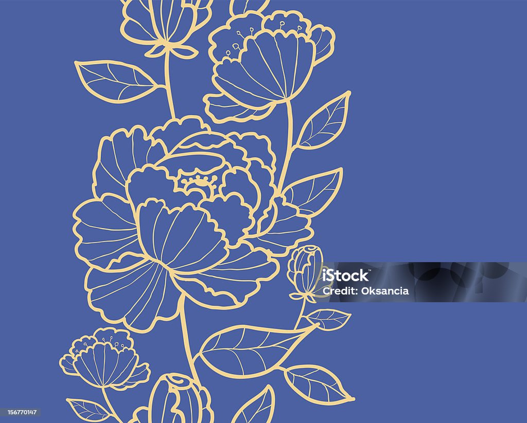 Утонченный розовый сад кимоно Восточная цветы вертикальные Бесшовный узор - Векторная графика Цветок роялти-фри