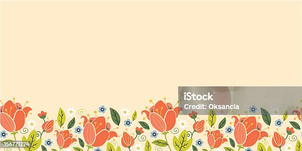 Colorato Orizzontale Seamless Pattern Fiori Di Primavera - Immagini vettoriali stock e altre immagini di Bellezza naturale
