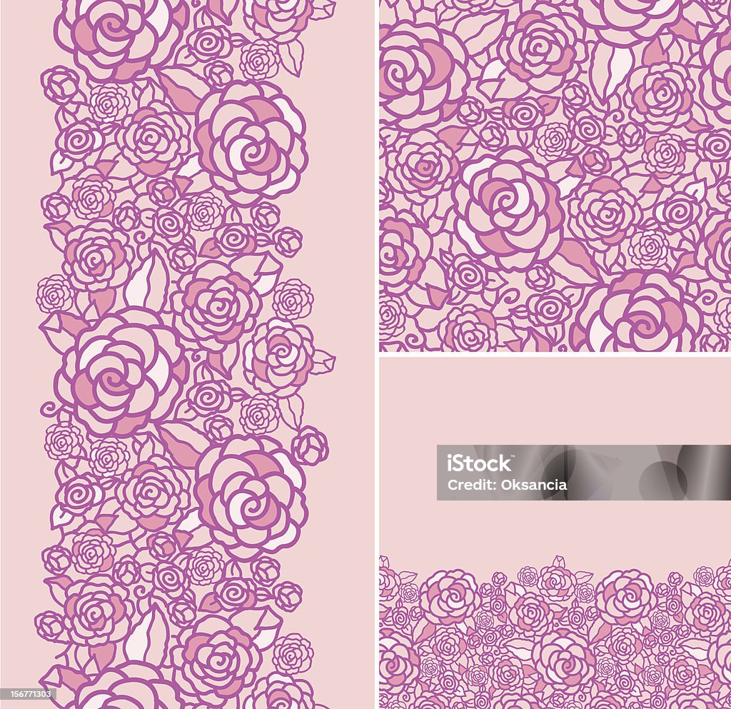Rose Texture Pattern Pink Roses Texture Seamless Patterns Set Stock Illustration - Download ...