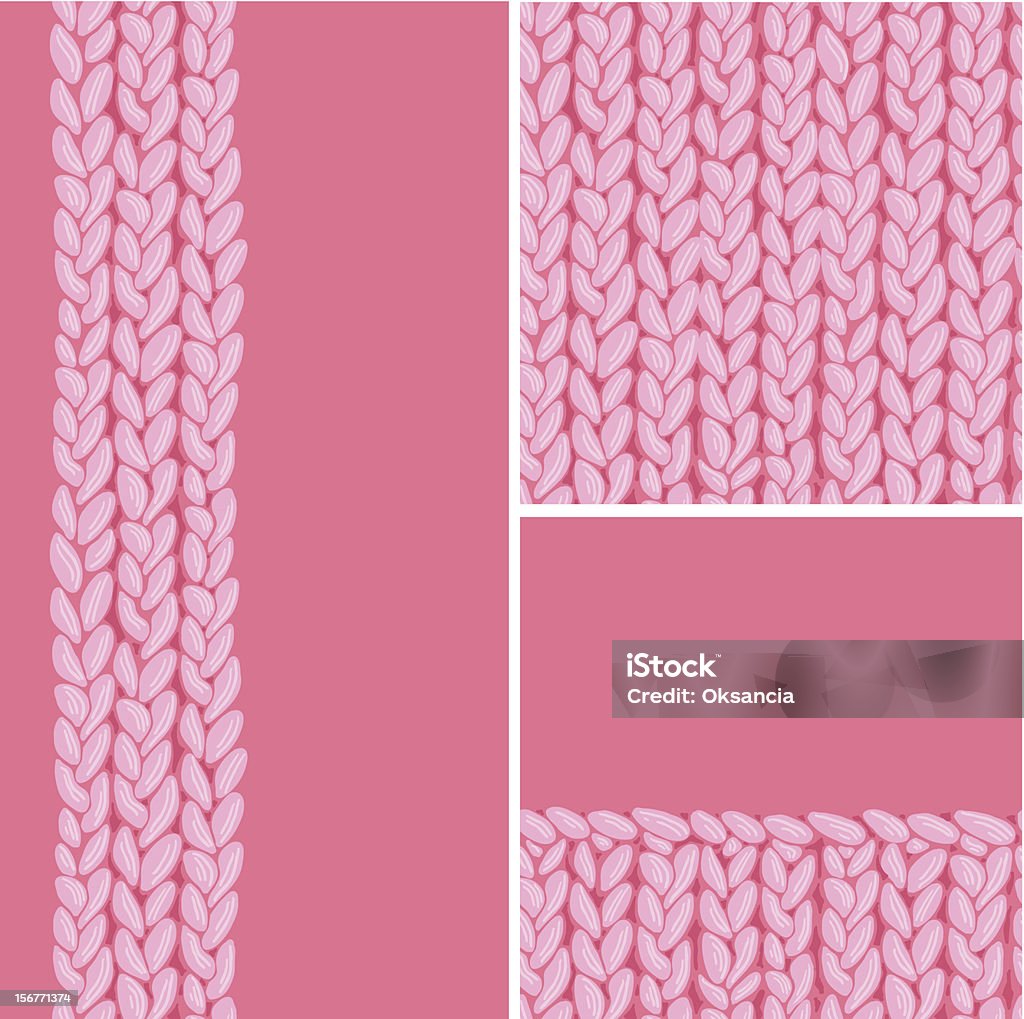 Textura de tecido de tricô conjunto de padrões sem emendas - Vetor de Abstrato royalty-free